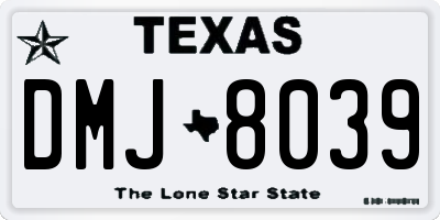 TX license plate DMJ8039