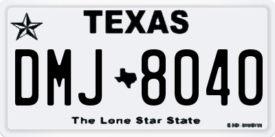 TX license plate DMJ8040