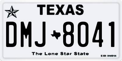 TX license plate DMJ8041