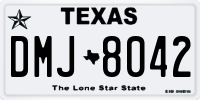 TX license plate DMJ8042