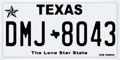 TX license plate DMJ8043