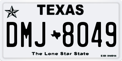 TX license plate DMJ8049