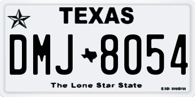 TX license plate DMJ8054