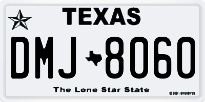 TX license plate DMJ8060