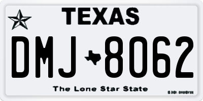 TX license plate DMJ8062