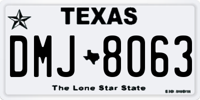 TX license plate DMJ8063