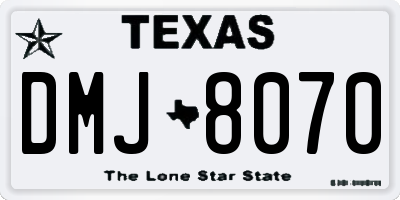 TX license plate DMJ8070