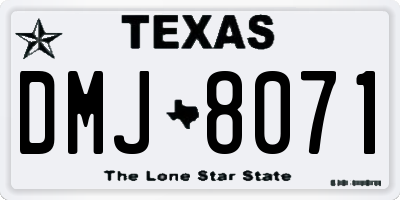 TX license plate DMJ8071