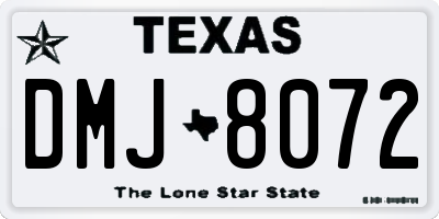 TX license plate DMJ8072