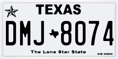 TX license plate DMJ8074