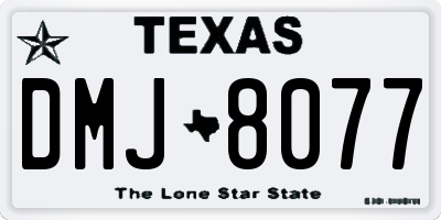 TX license plate DMJ8077