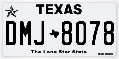 TX license plate DMJ8078