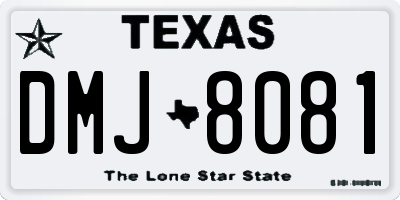 TX license plate DMJ8081