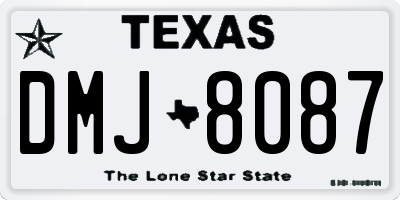 TX license plate DMJ8087