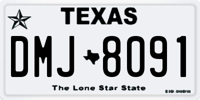 TX license plate DMJ8091