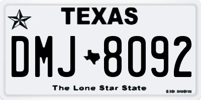 TX license plate DMJ8092