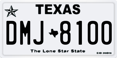 TX license plate DMJ8100