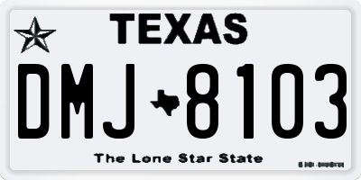 TX license plate DMJ8103