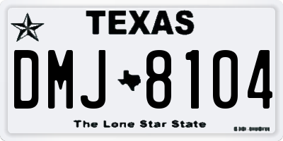 TX license plate DMJ8104