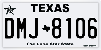 TX license plate DMJ8106