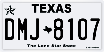 TX license plate DMJ8107