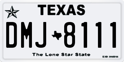 TX license plate DMJ8111