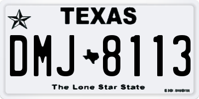 TX license plate DMJ8113