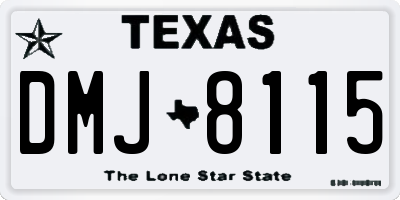 TX license plate DMJ8115