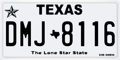 TX license plate DMJ8116