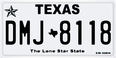 TX license plate DMJ8118