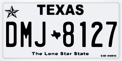 TX license plate DMJ8127