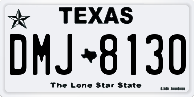 TX license plate DMJ8130