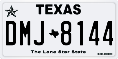 TX license plate DMJ8144