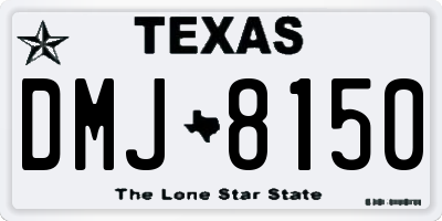 TX license plate DMJ8150