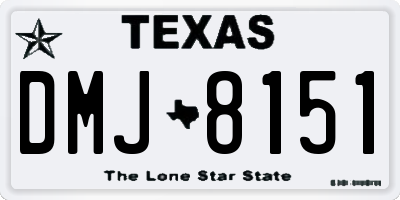 TX license plate DMJ8151