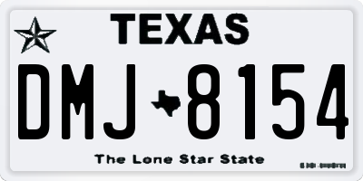 TX license plate DMJ8154