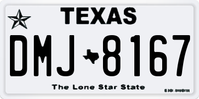 TX license plate DMJ8167