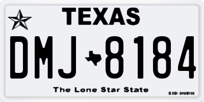 TX license plate DMJ8184