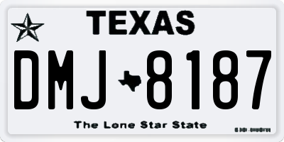 TX license plate DMJ8187