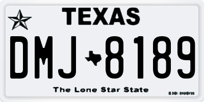 TX license plate DMJ8189