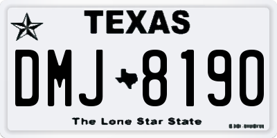 TX license plate DMJ8190