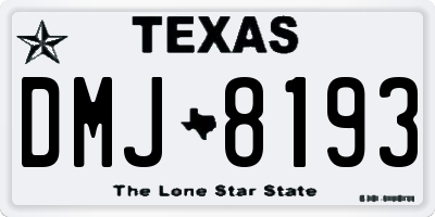 TX license plate DMJ8193