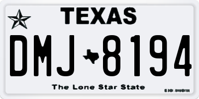 TX license plate DMJ8194