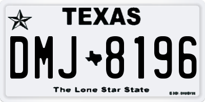 TX license plate DMJ8196