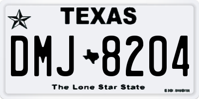 TX license plate DMJ8204