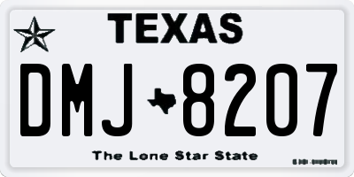 TX license plate DMJ8207