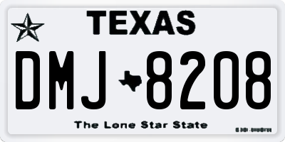 TX license plate DMJ8208