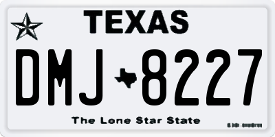 TX license plate DMJ8227