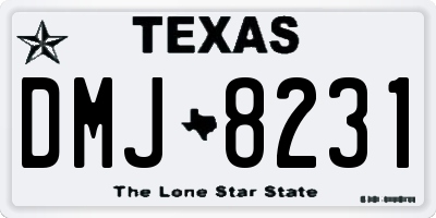 TX license plate DMJ8231