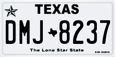 TX license plate DMJ8237